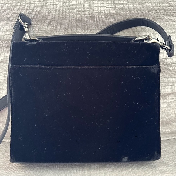 Vintage 1990s velvet evening bag Black Clutch Crossbody Bag - Picture 4 of 9